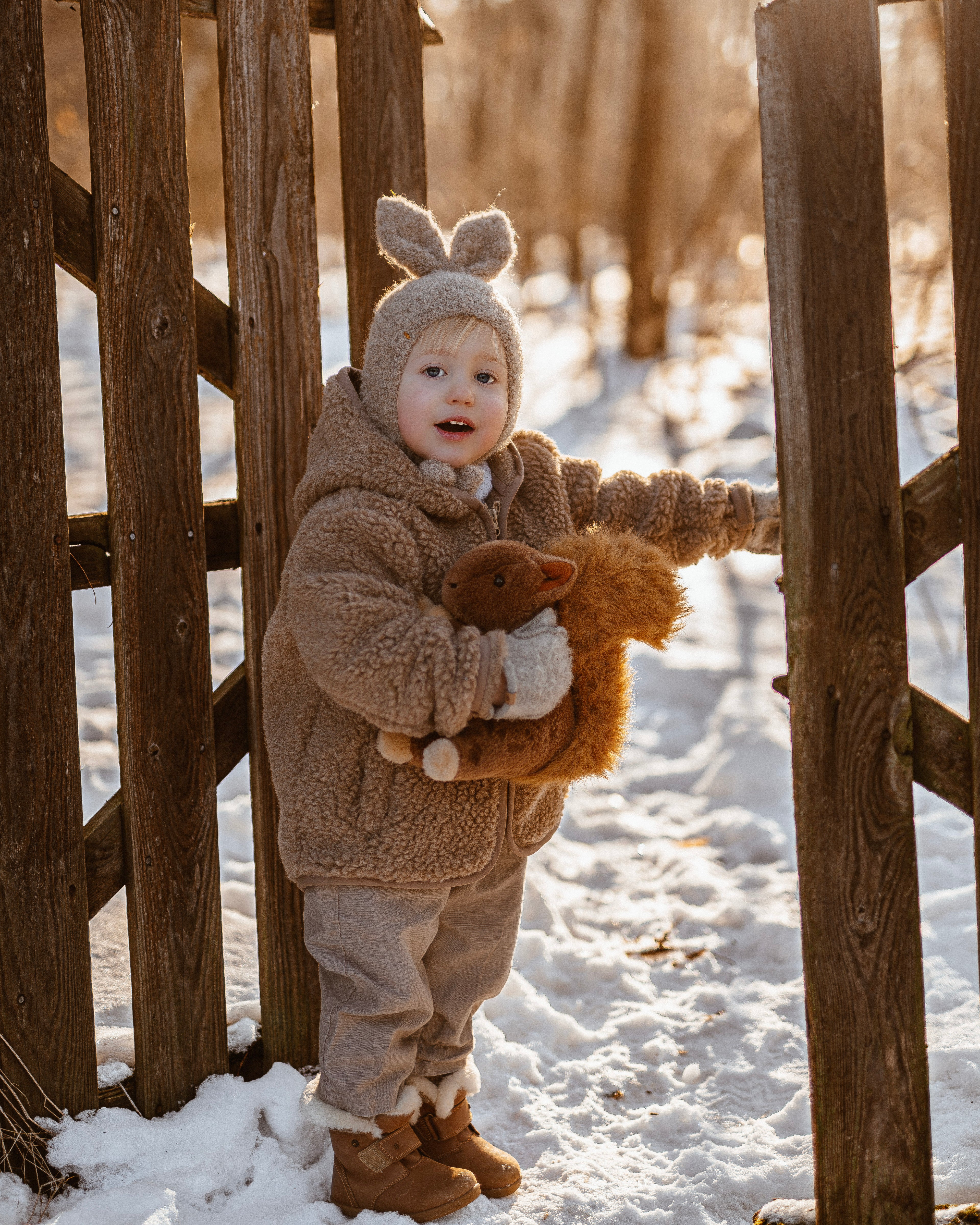 Bouclé Bunny hat - beige*