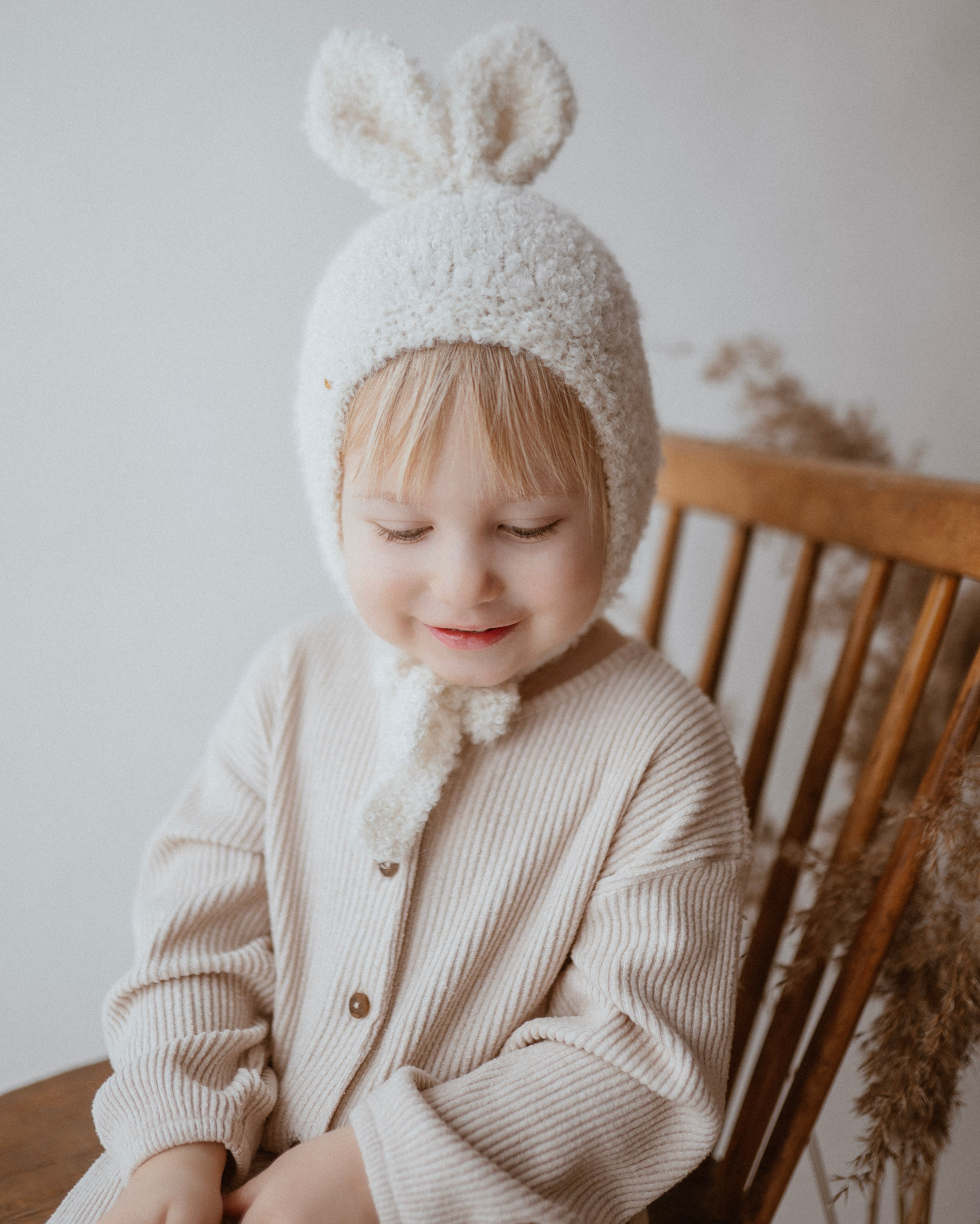 Czapka Bouclé Lapin - biała