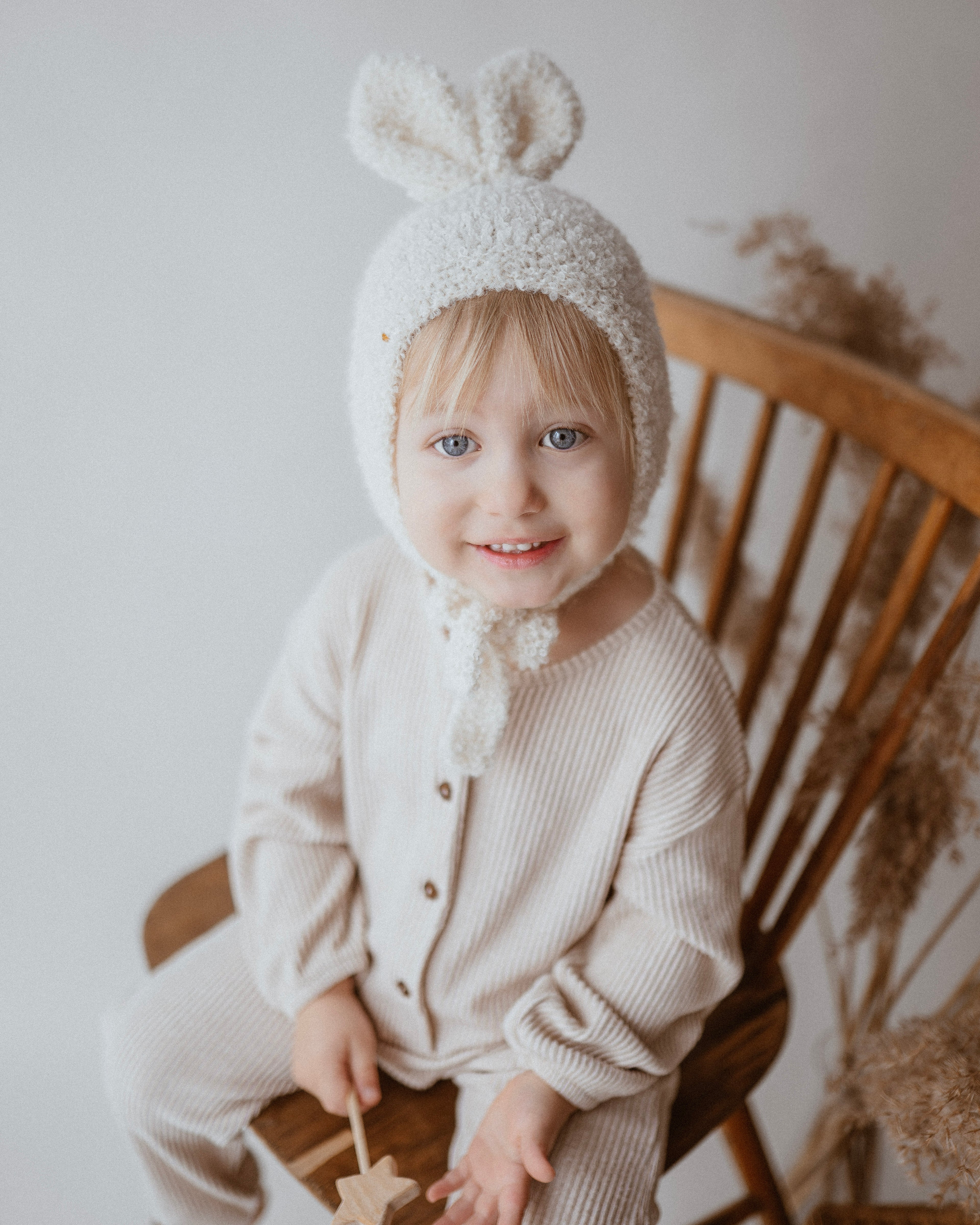 Czapka Bouclé Lapin - biała