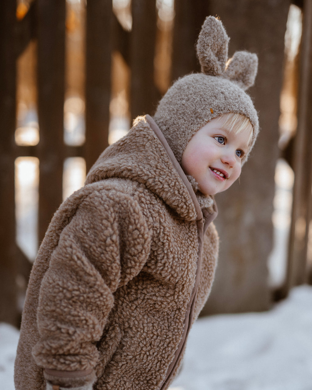 Bouclé Bunny hat - beige*
