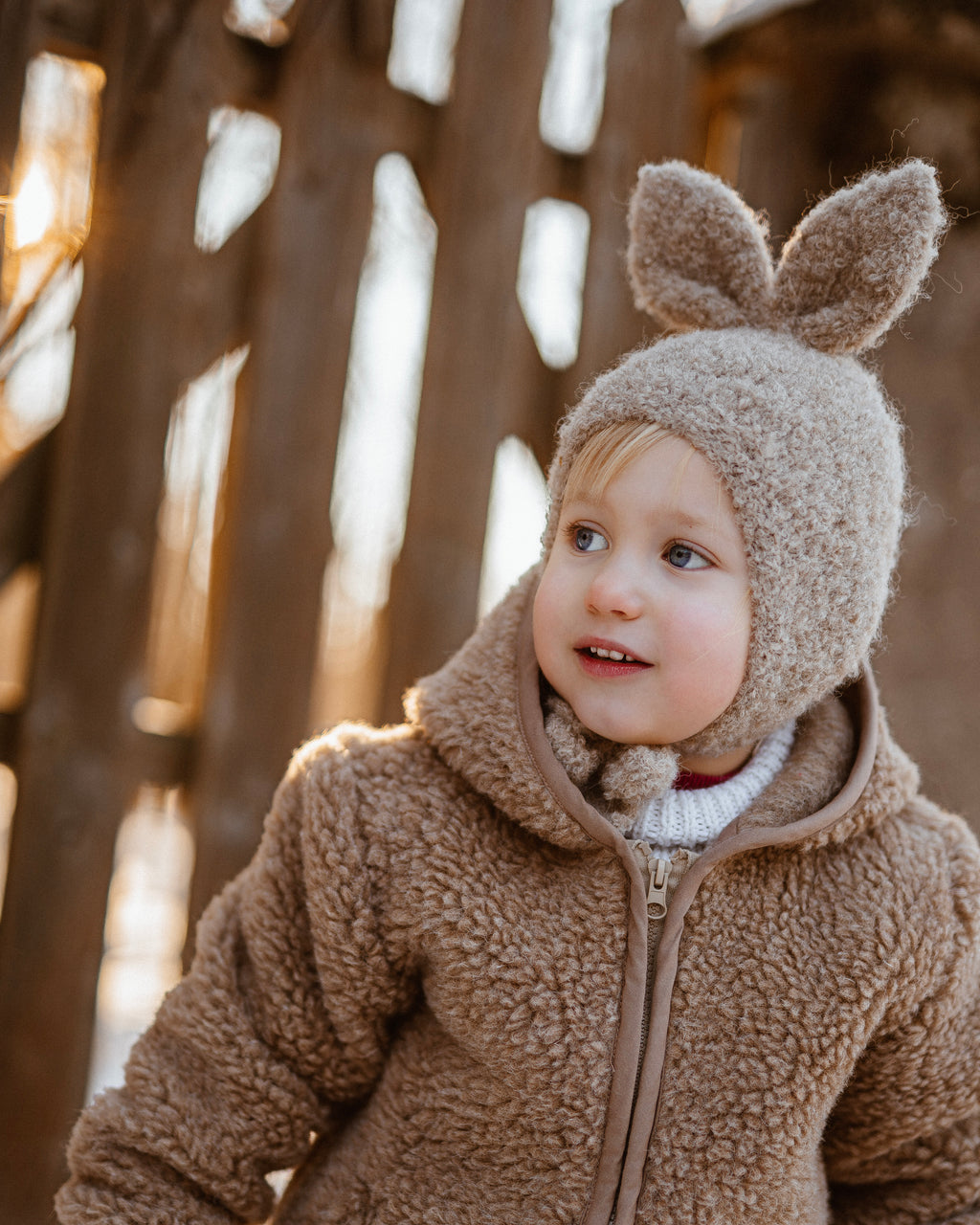 Bouclé Bunny hat - beige*