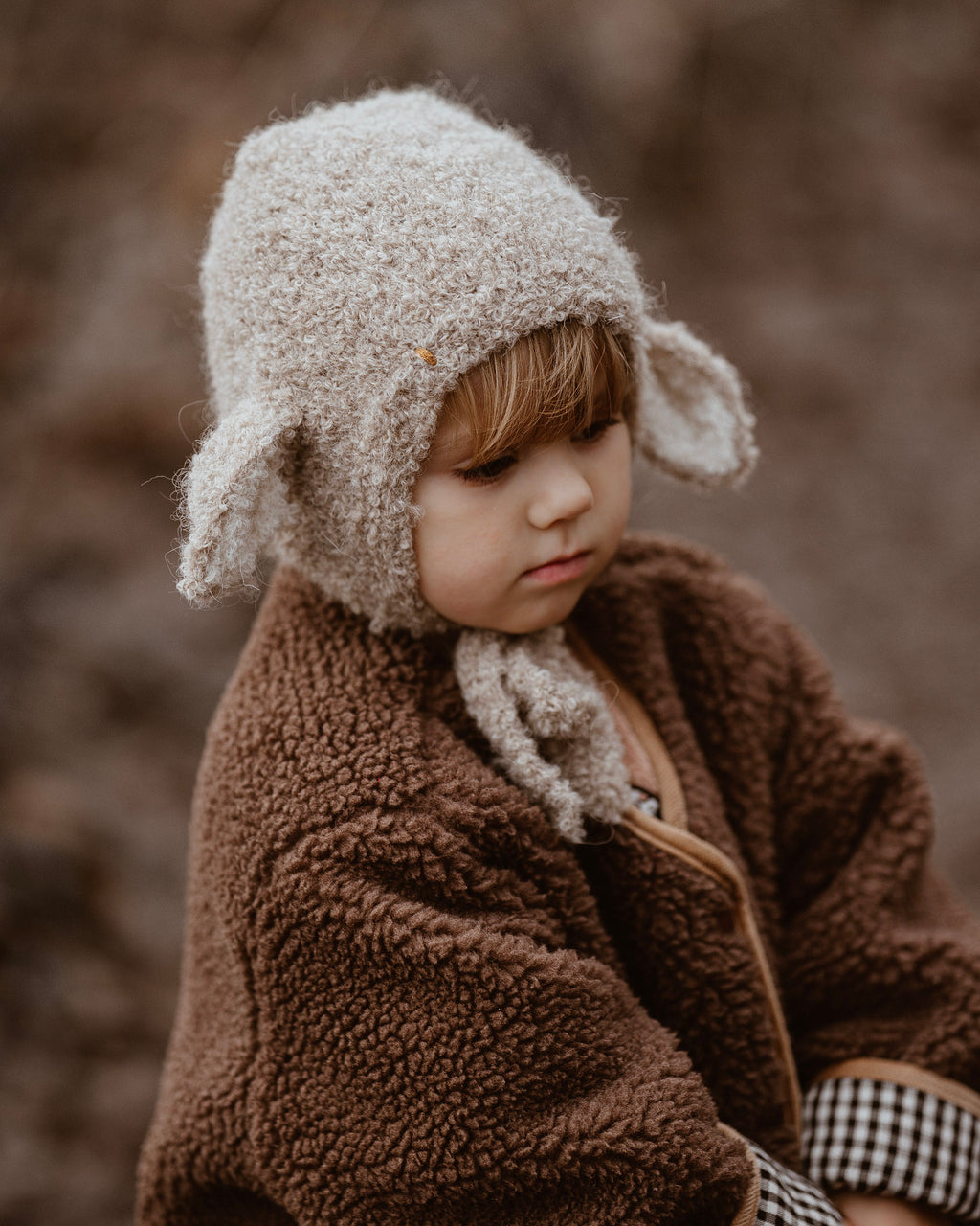 Bouclé Lamb hat - beige*