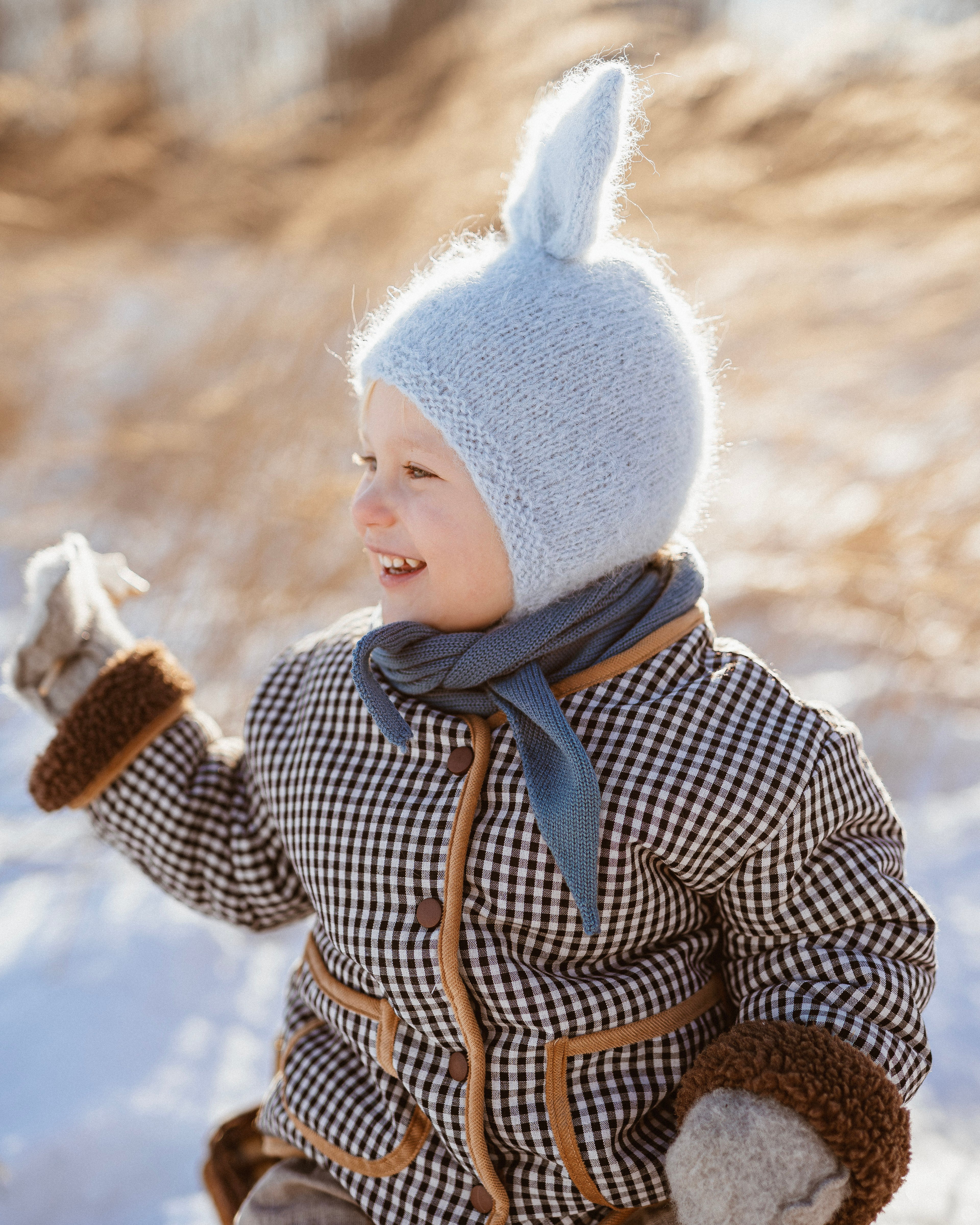 Bunny hat - blue fog