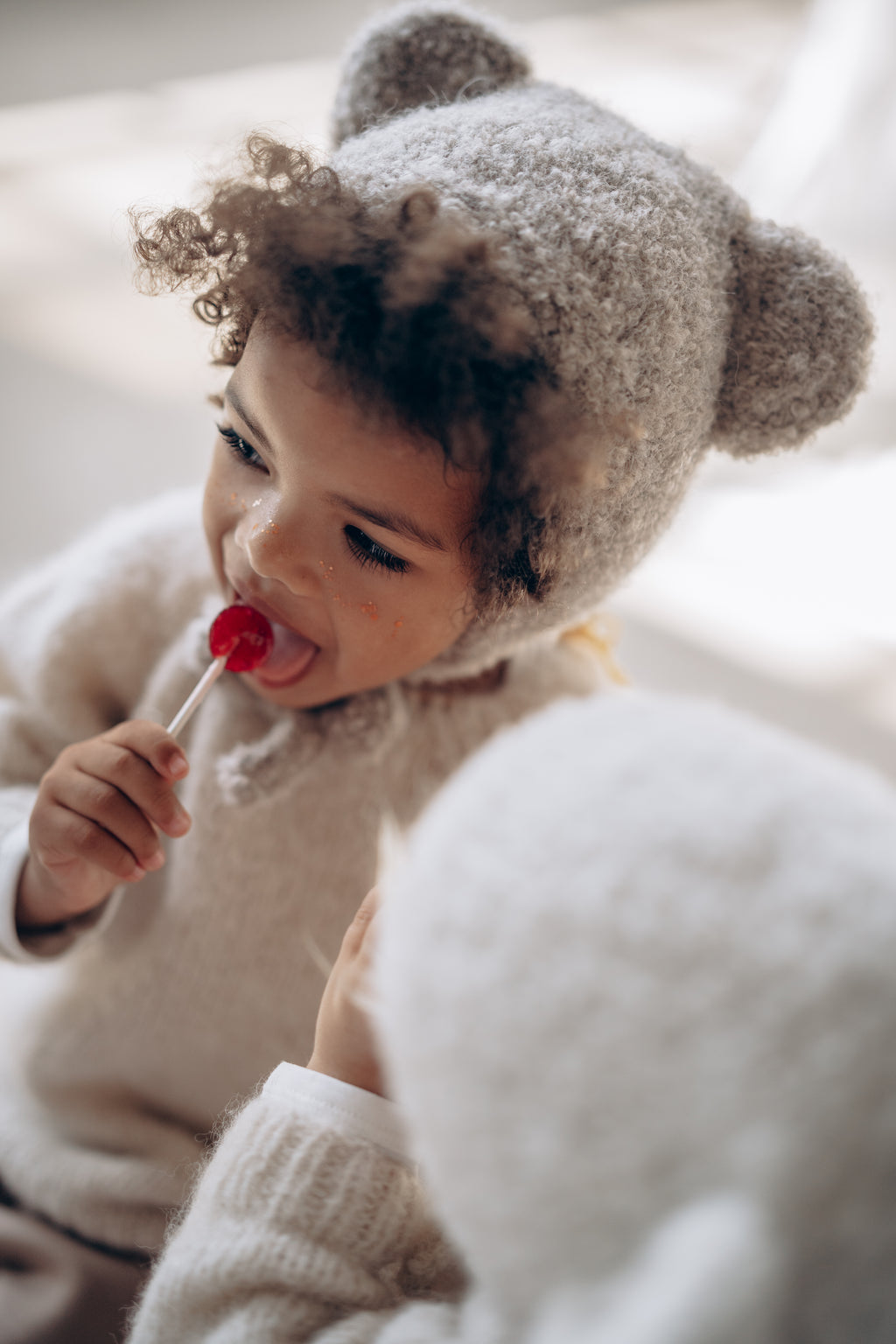 Bouclé Bear hat - beige*