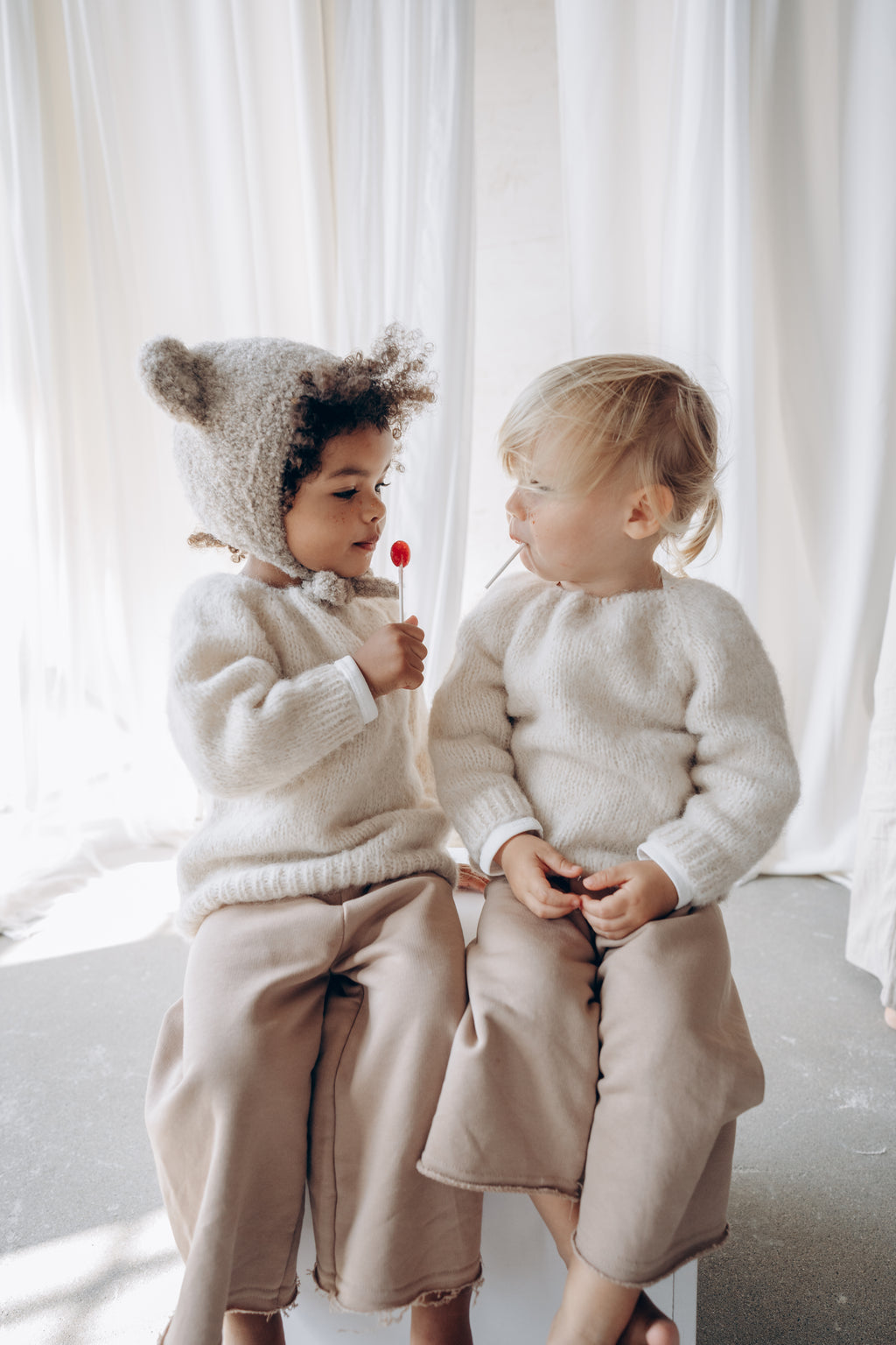 Bouclé Bear hat - beige*