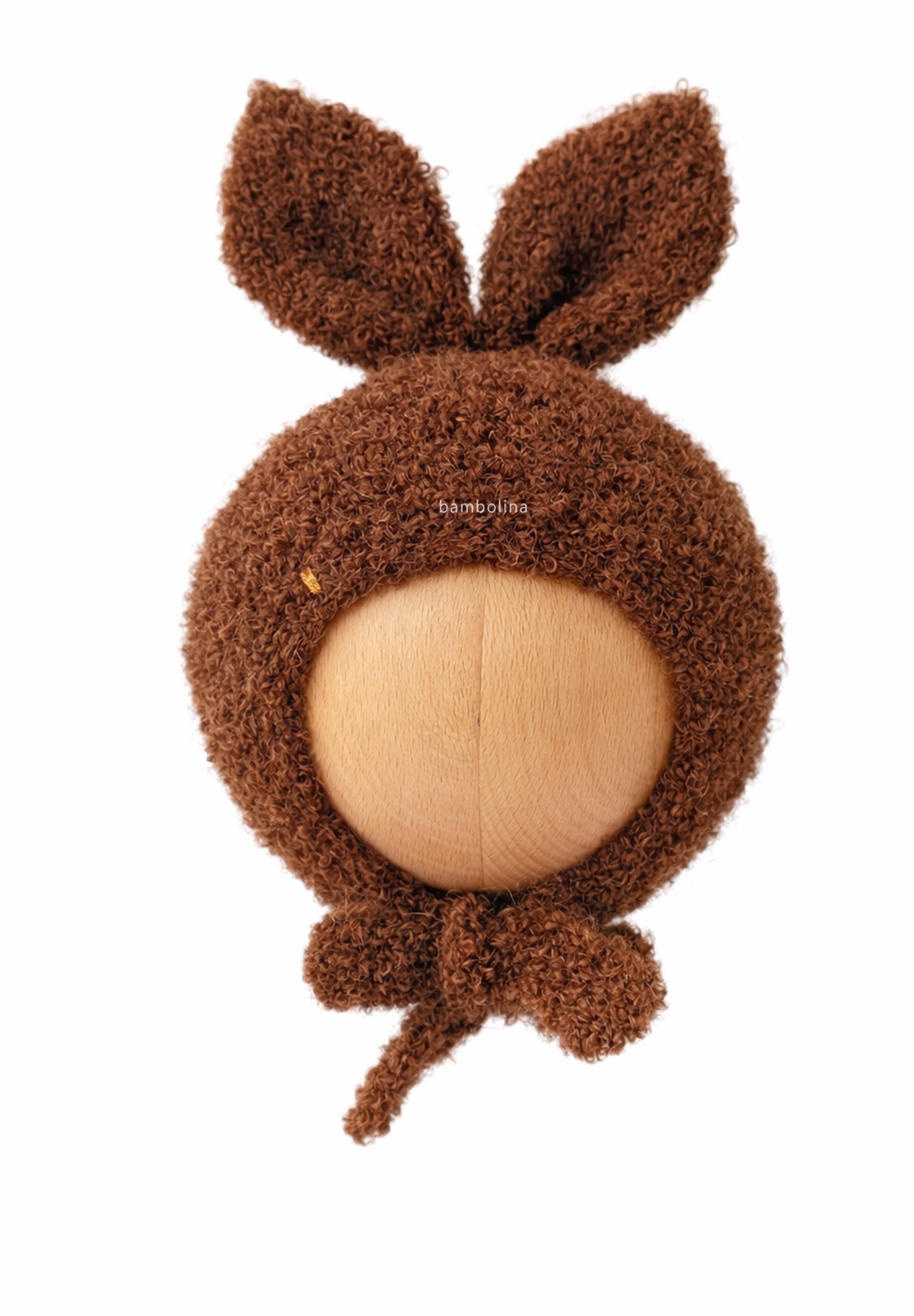 Czapka Bouclé Lapin - kasztanowa* - gotowa do wysyłki
